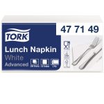 Serviettes Tork Advanced, 33x33 cm pliage 1/4 blanc, emballage de 200 pièces