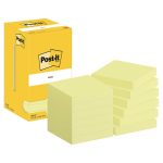 Notes Post-it - 76 x 76 mm - jaunes - 12 blocs x 100 feuilles