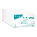 Essuie-mains plié- 2 plis M- blanc- 15 paquets x 125 feuilles