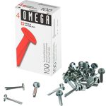 Agrafes à tête ronde Omega 4/100, 22 mm, argenté, pqt de 100 pcs
