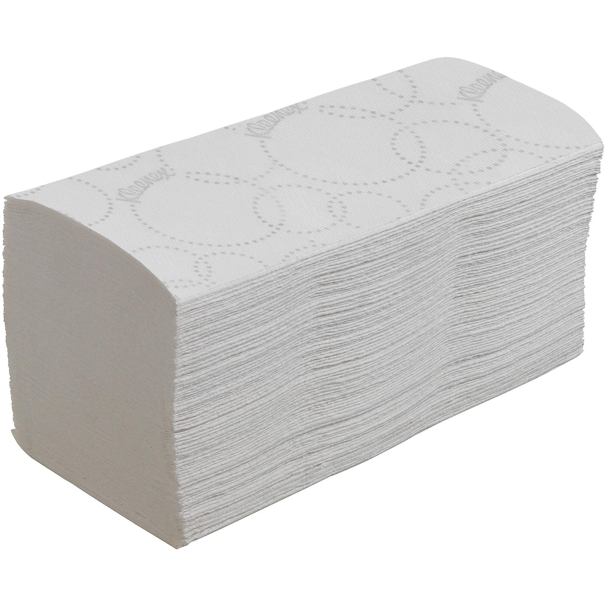16209258.jpg Essuie-mains plié Kleenex 6789 - 2 plis V - blanc - 15 paquets x 186 feuilles – Image 1