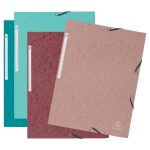 Chemise 3 rabats Exacompta - coloris assortis - paquet de 4