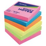 Notes repositionnables- 75 x 75 mm- assortis- 6 blocs x 100 feuilles