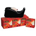 Ruban adhésif transparent Scotch Crystal - 19 mm x 33 m - 10 rouleaux + dévidoir