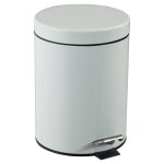 Poubelle à pédale en métal CEP Rossignol - 5 L - blanche
