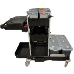 Chariot de nettoyage Numatic avec système de boîte à balais, complet