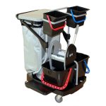 Chariot pour essuyage humide Enviro, 67.5x89x106cm, noir/gris