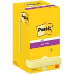 Notes Post-it Super Sticky - 76 x 76 mm - jaunes - 12 blocs x 90 feuilles