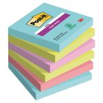 Notes Post-it Super Sticky - 76 x 76 mm - Cosmic - 6 blocs x 90 feuilles
