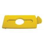 Couvercle pour station de recyclage Rubbermaid Slim Jim, avec ouverture, jaune