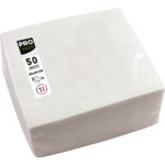 Serviettes PROnappe, 20x20cm, blanc, paquet de 50 pièces